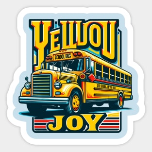 Vintage School Bus, Yellow Joy Sticker